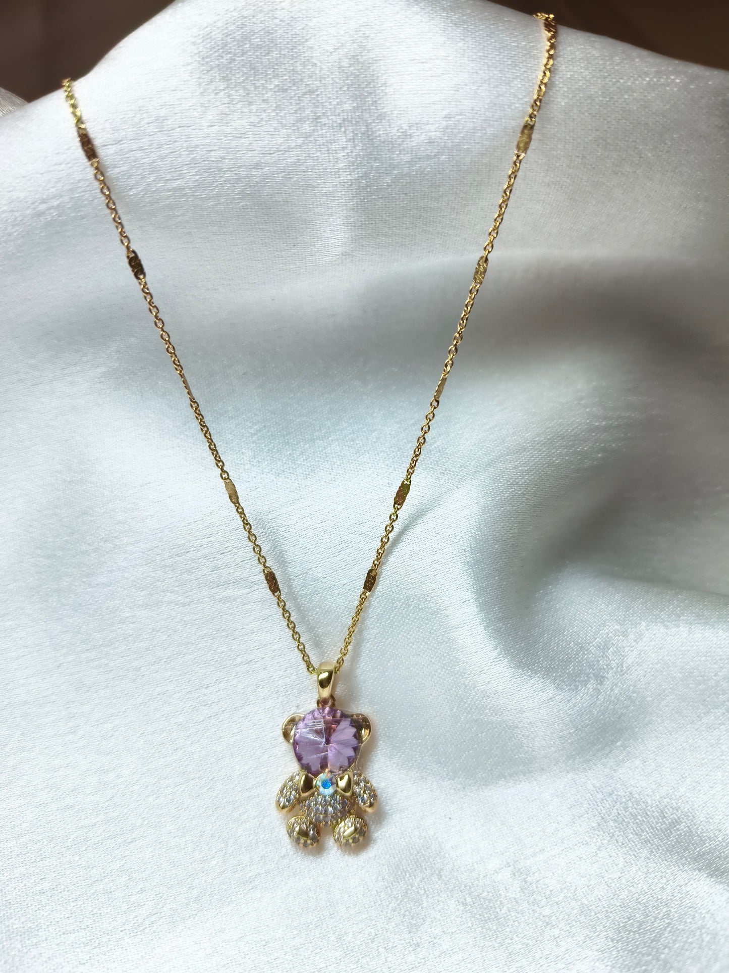 Pink Teddy Necklace