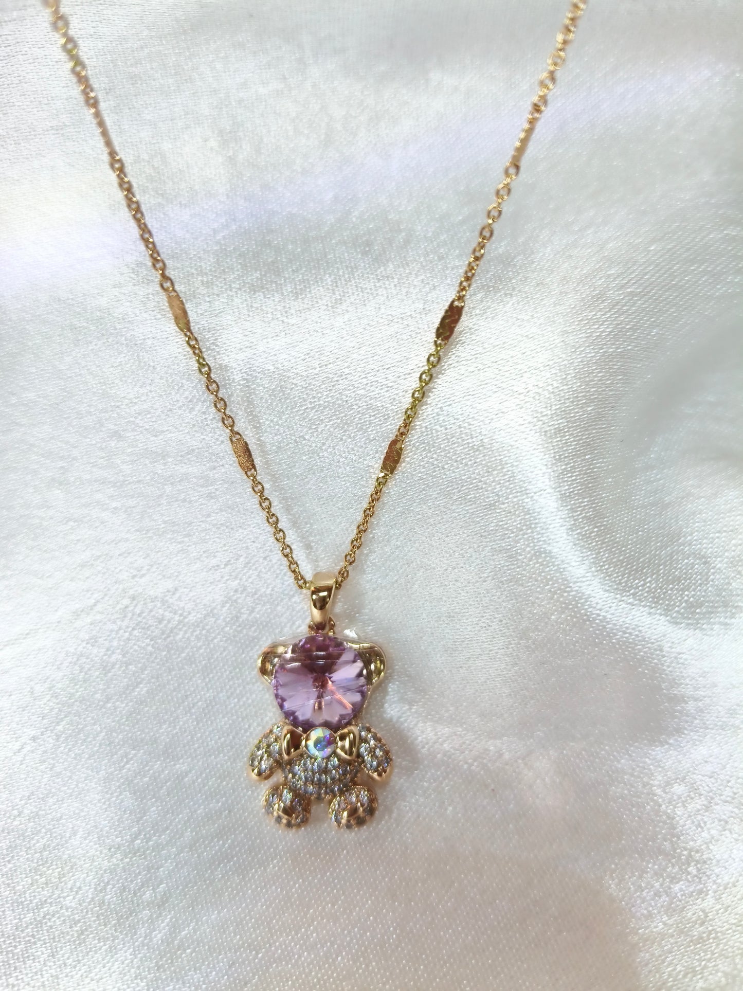Pink Teddy Necklace