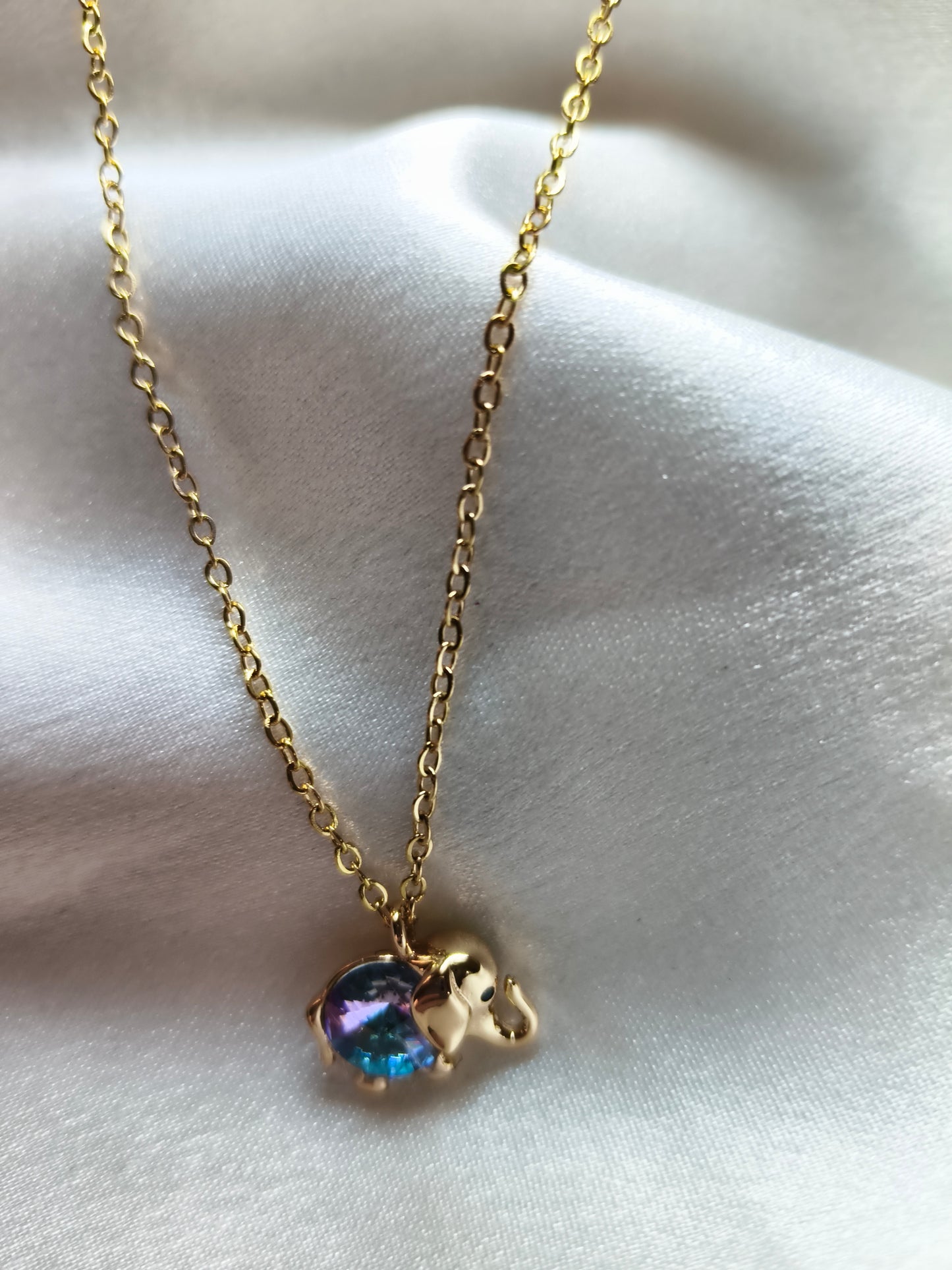 Blue Elephant Necklace
