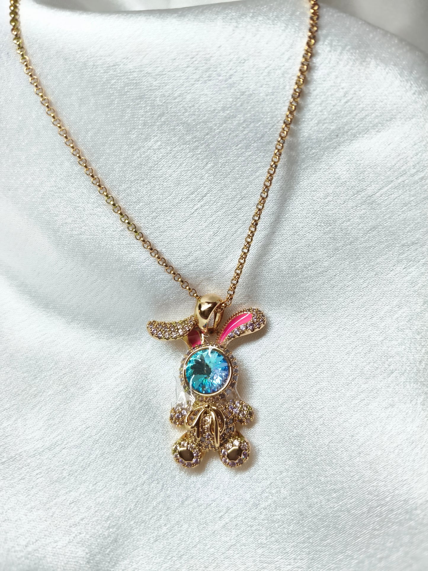 Blue Big Bunny Necklace