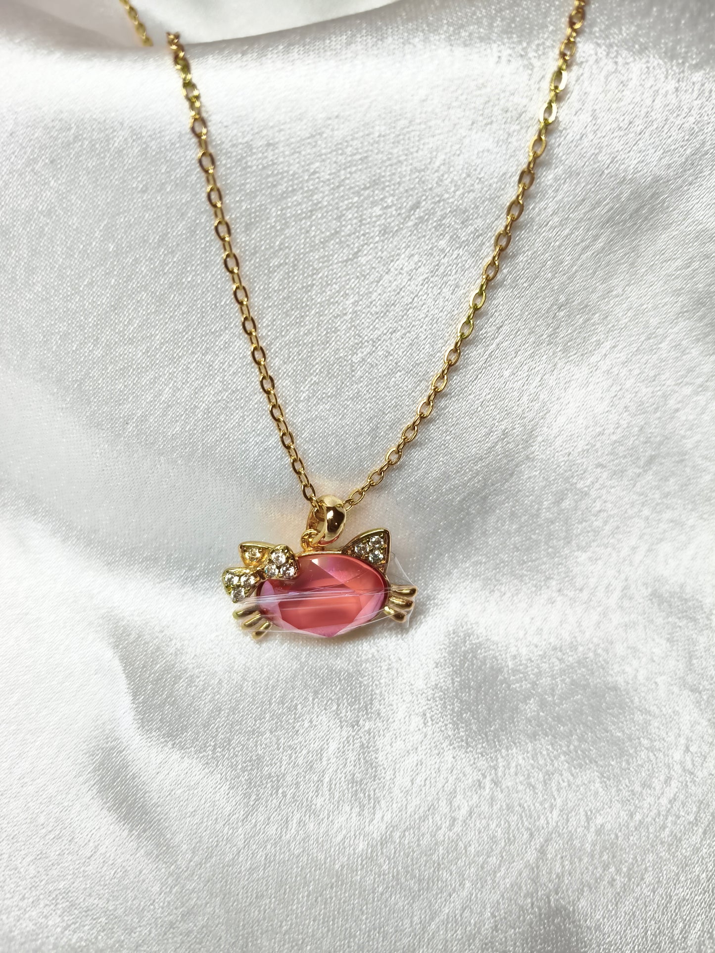 Pink Kitty Necklace