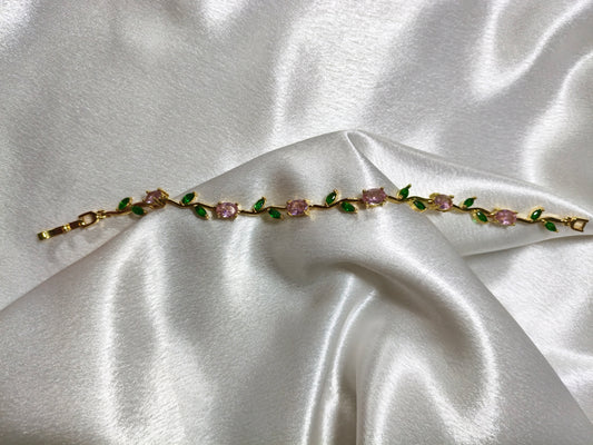 Tulip Pink Chain Bracelet