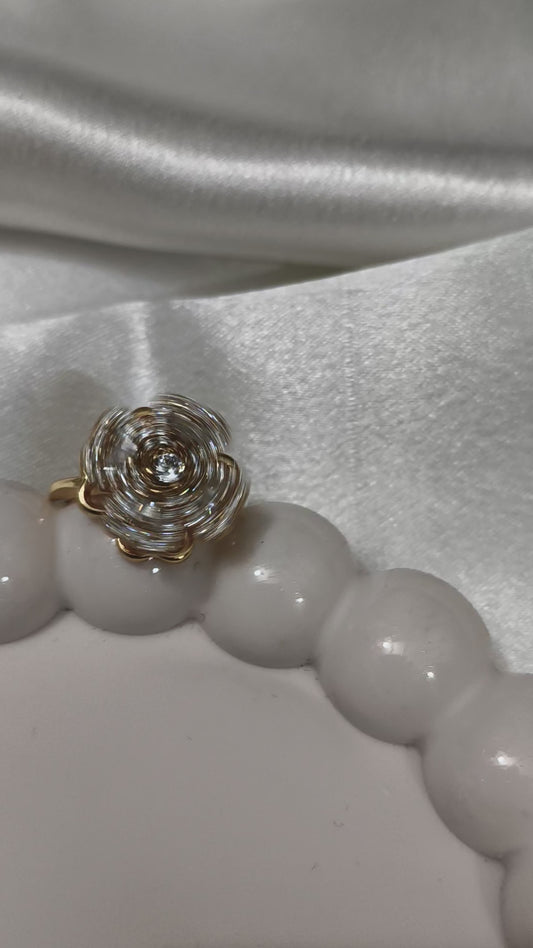 Cocktail Flower Spinner Ring
