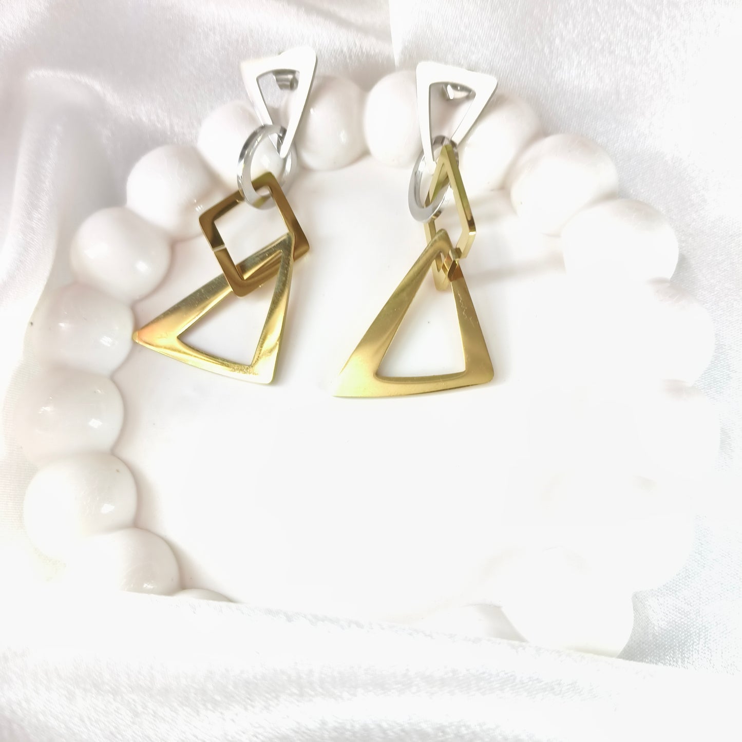Statement Dual Tone Earrings