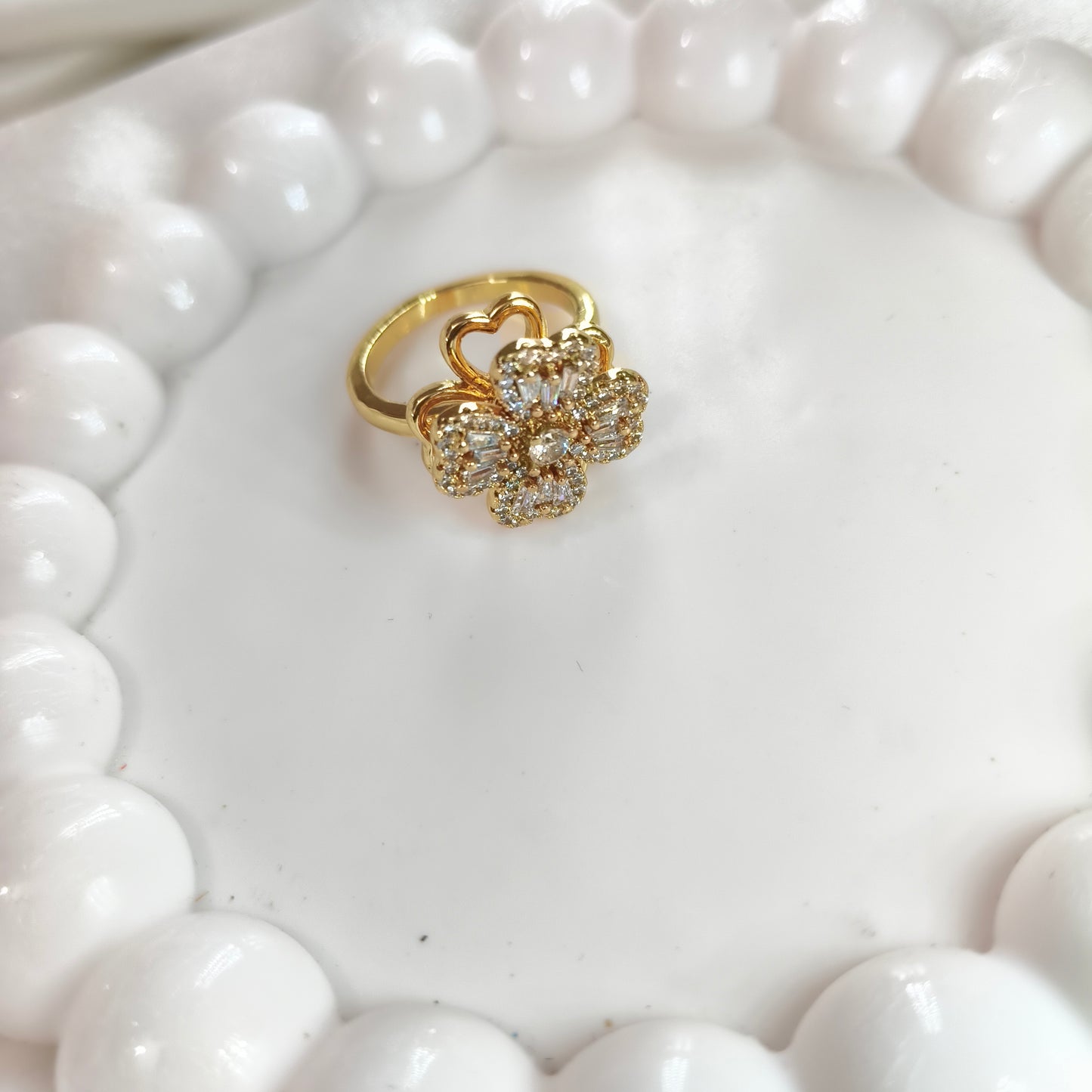 Cocktail Flower Spinner Ring