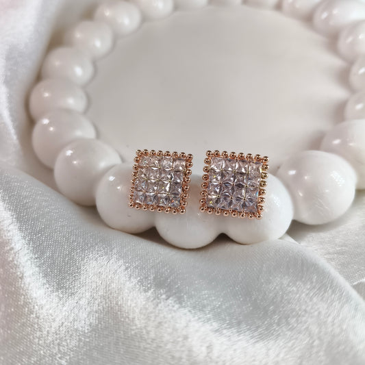 Diamond Stud Rosegold Earrings