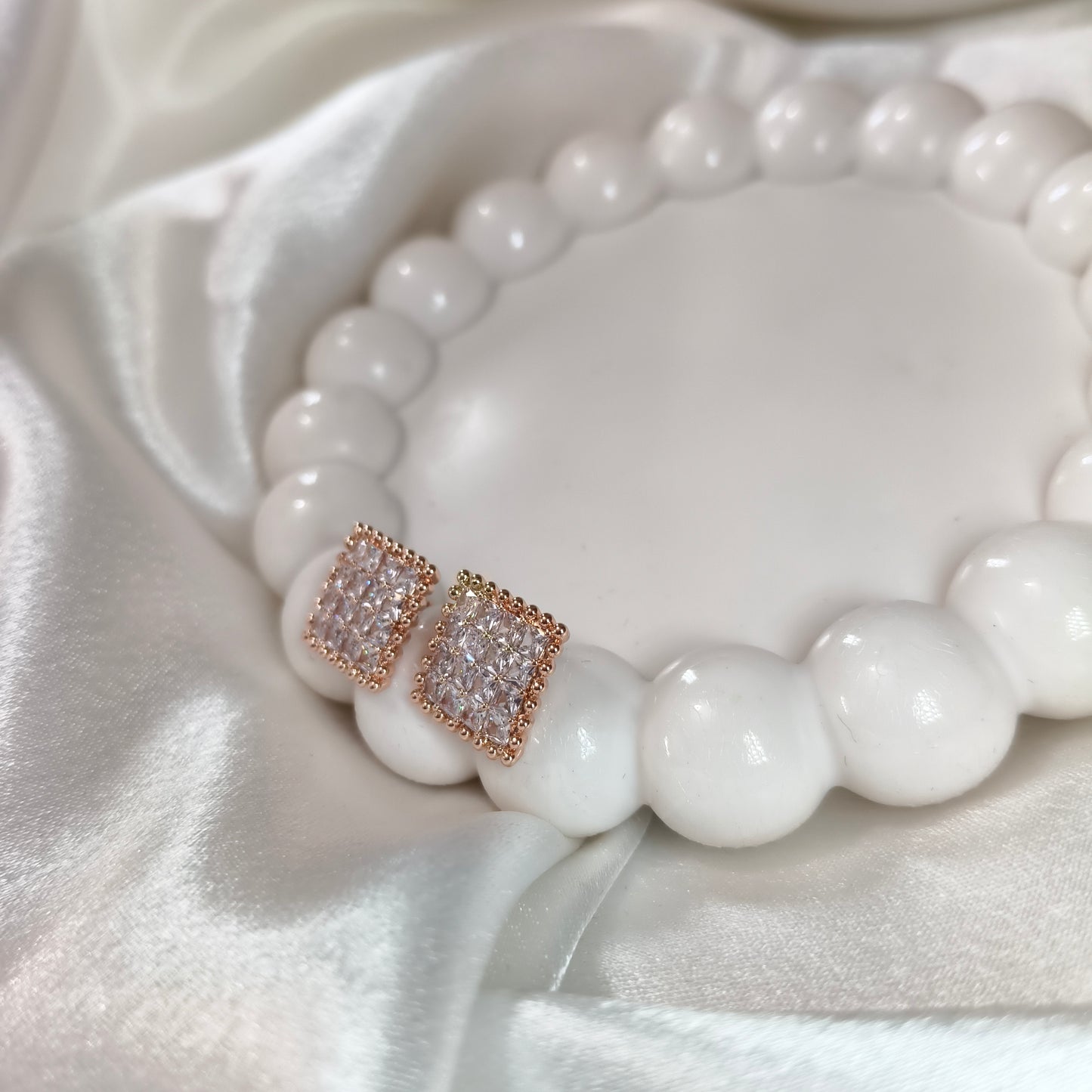 Diamond Stud Rosegold Earrings