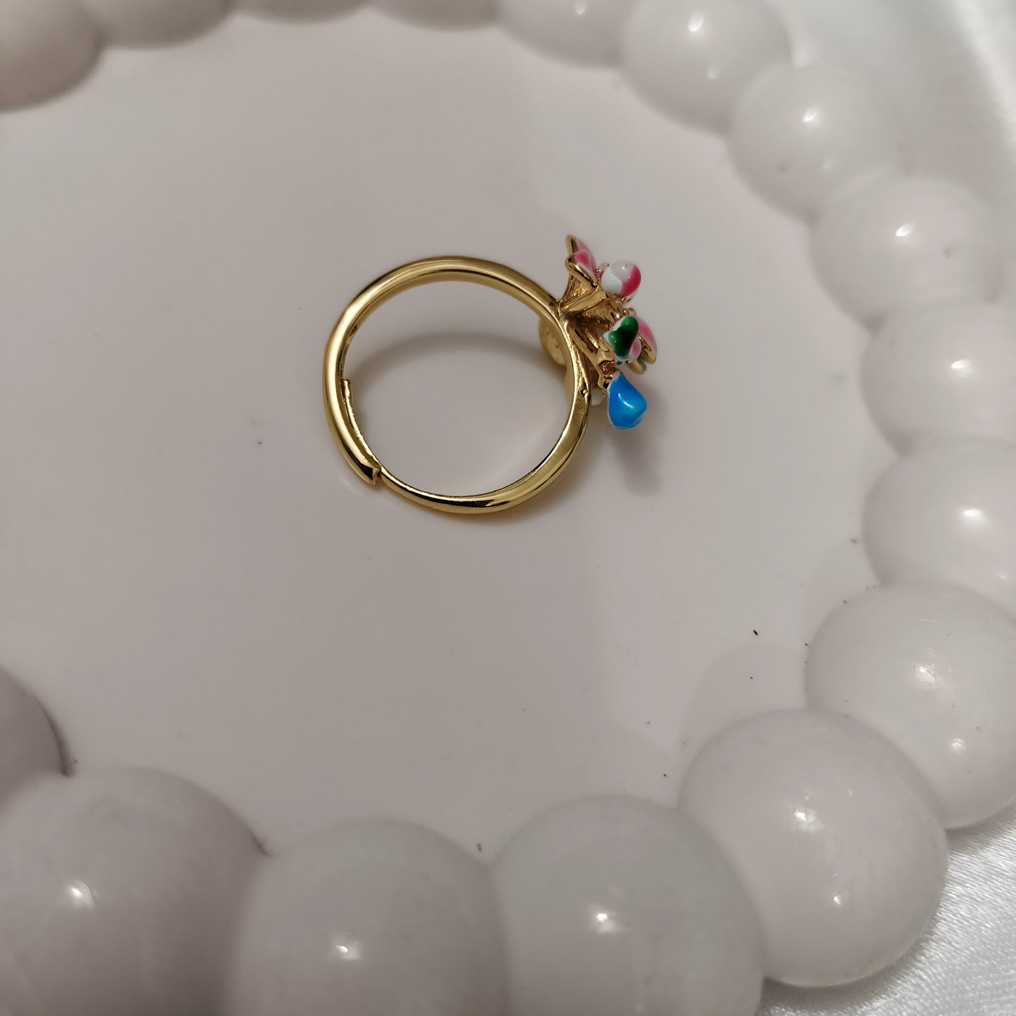 Colourful Pearl Flower Ring