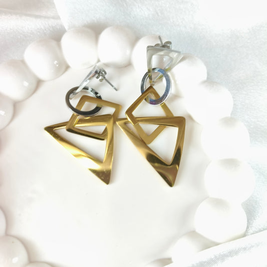 Statement Dual Tone Earrings