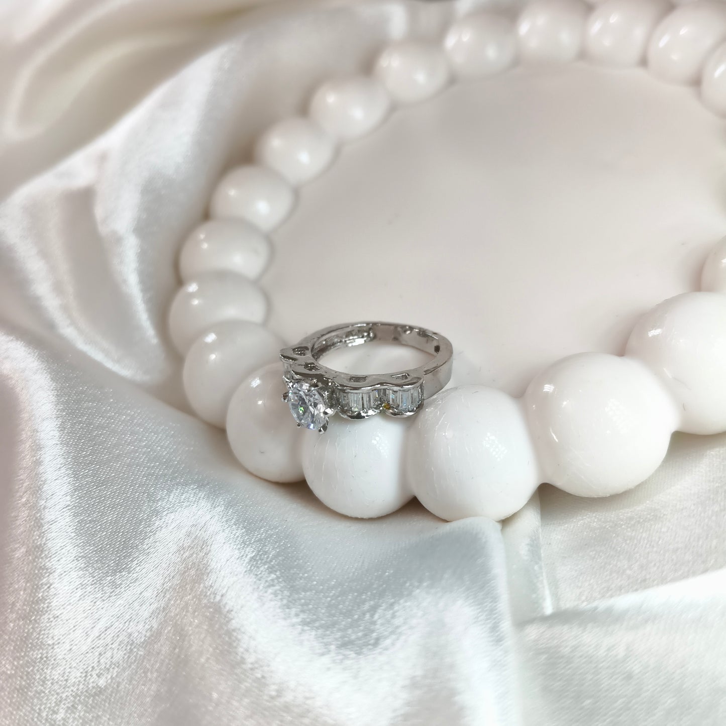 Silver Solitare Ring