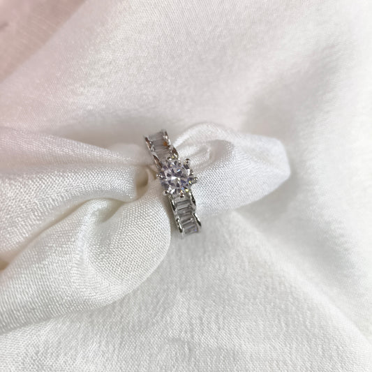 Silver Solitare Ring