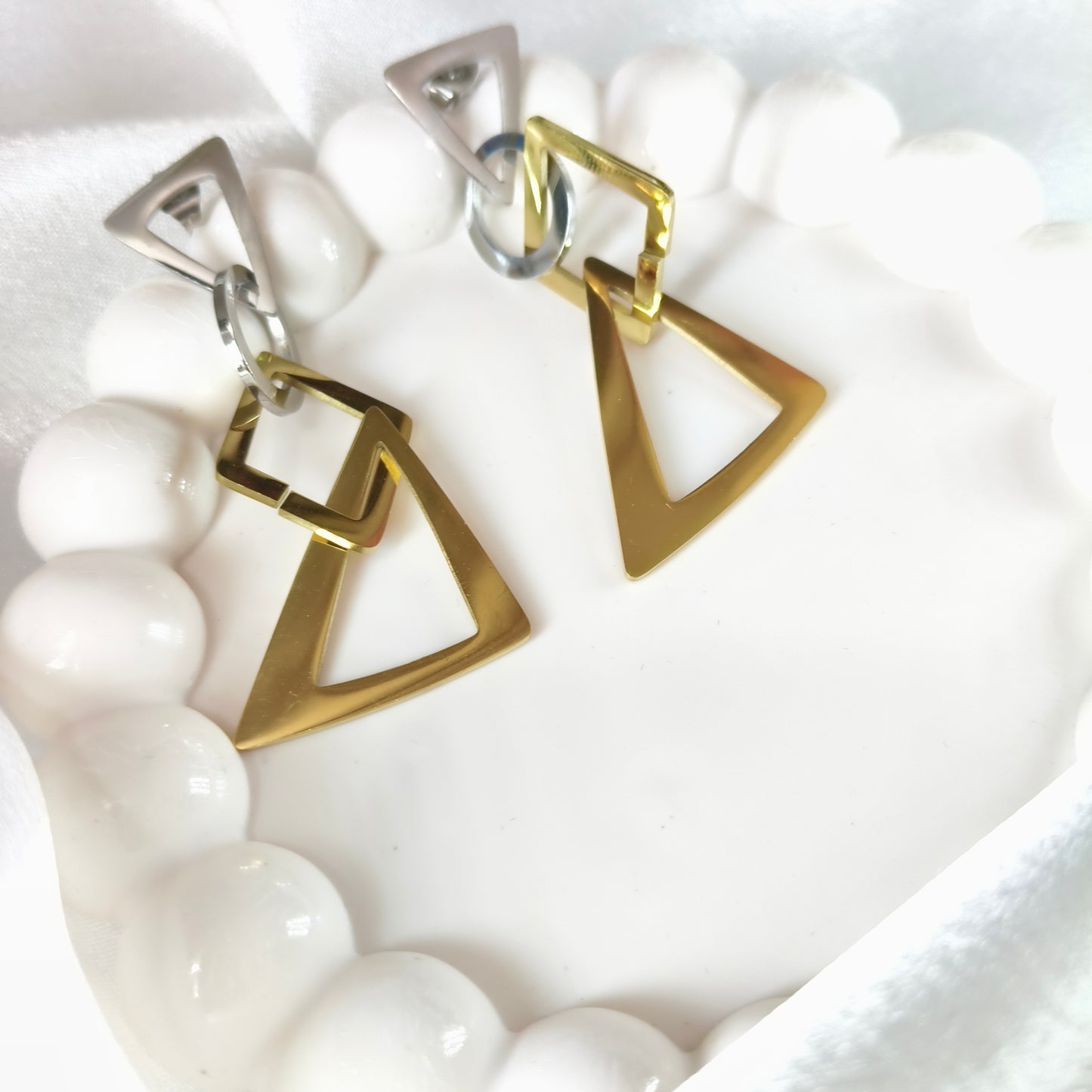 Statement Dual Tone Earrings