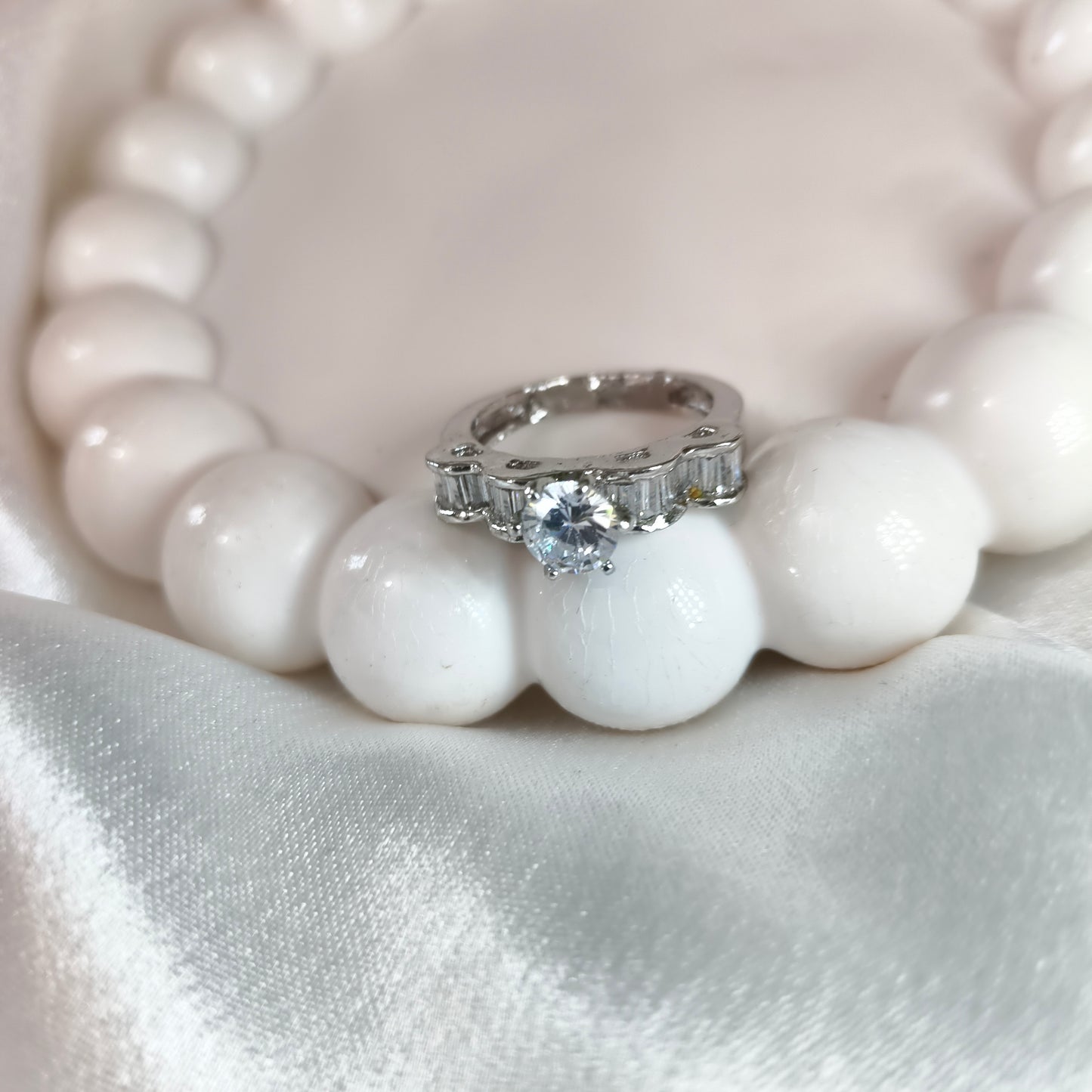 Silver Solitare Ring
